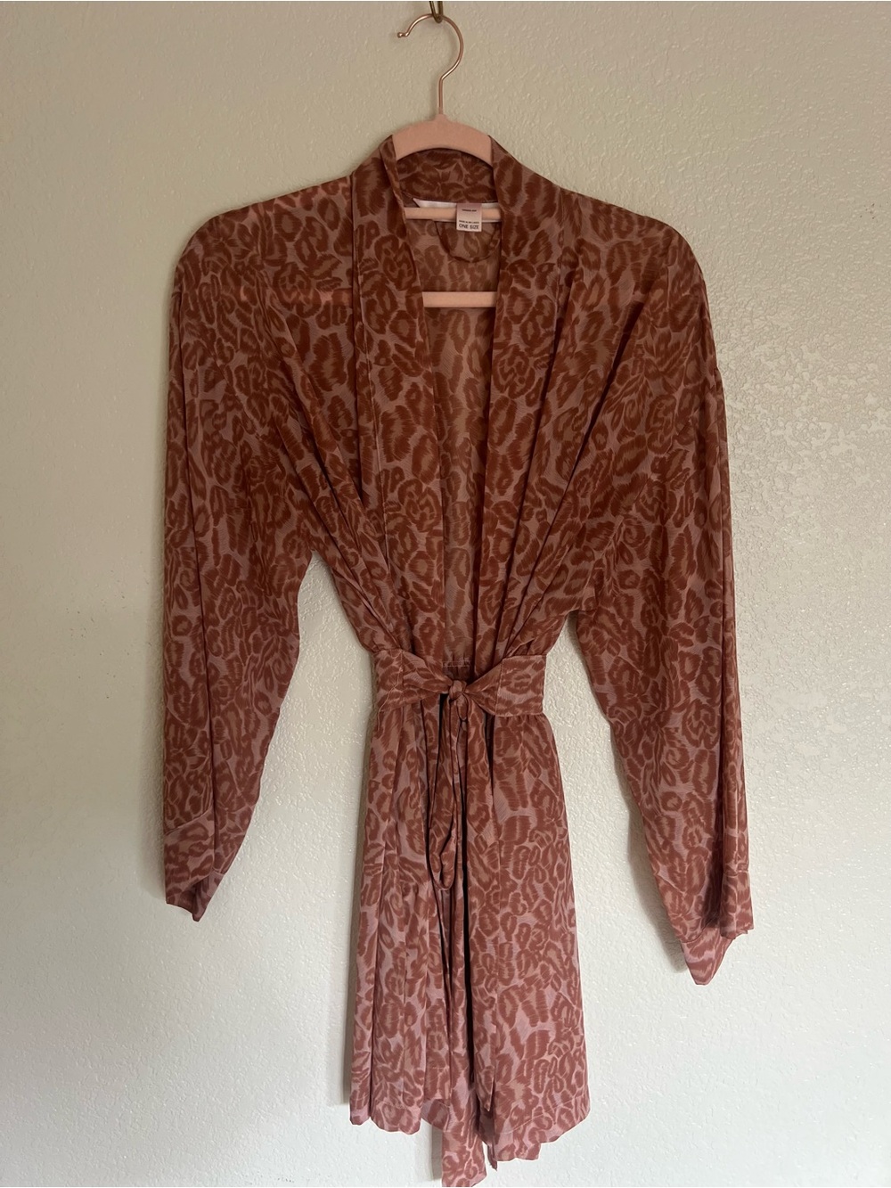 Victoria's Secret Leopard-Print Wrap Robe - Rust Brown